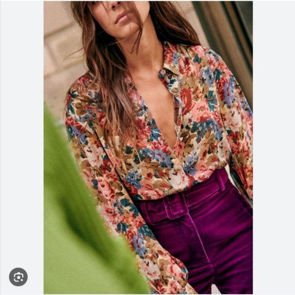 Sezane Tops - Sezane Floral Tianna Blouse in October Flowers